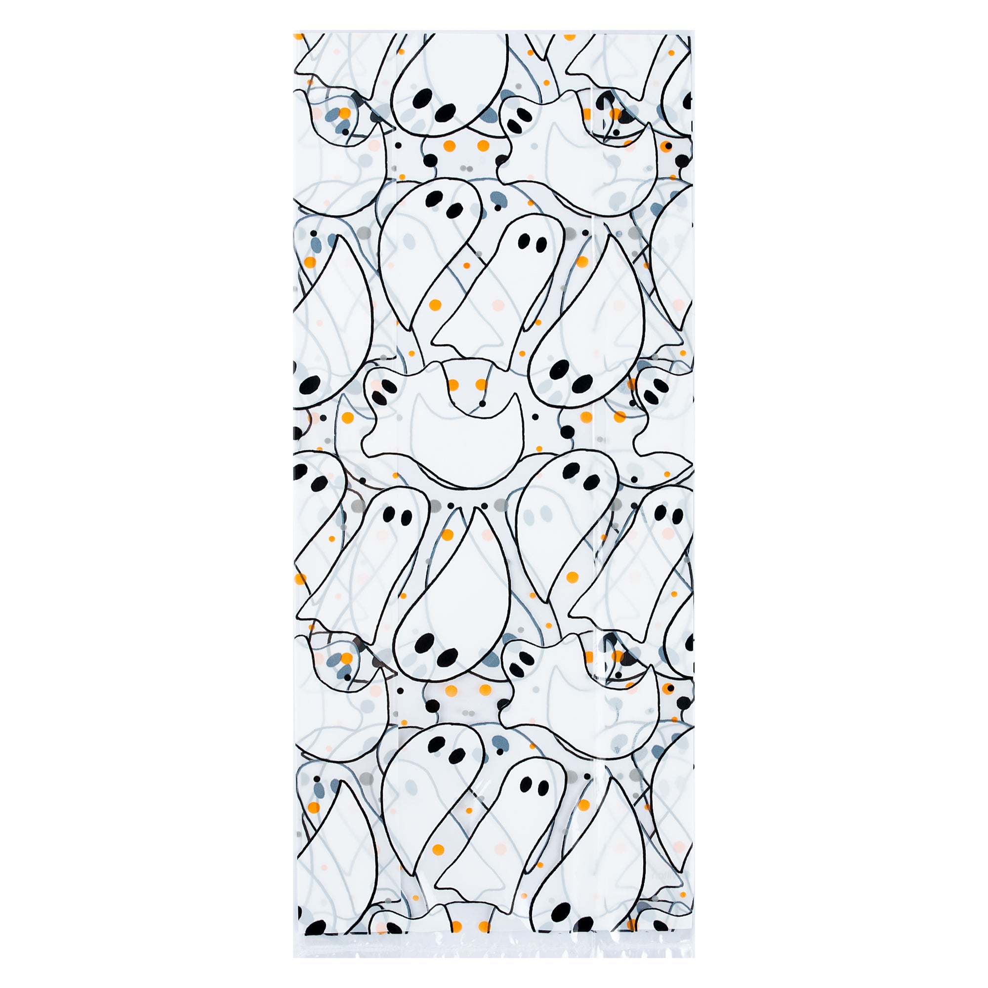 Bag Tek Plastic Candy Bag - Ghosts, Gusseted - 4" x 2" x 9 1/2" - 100 count box