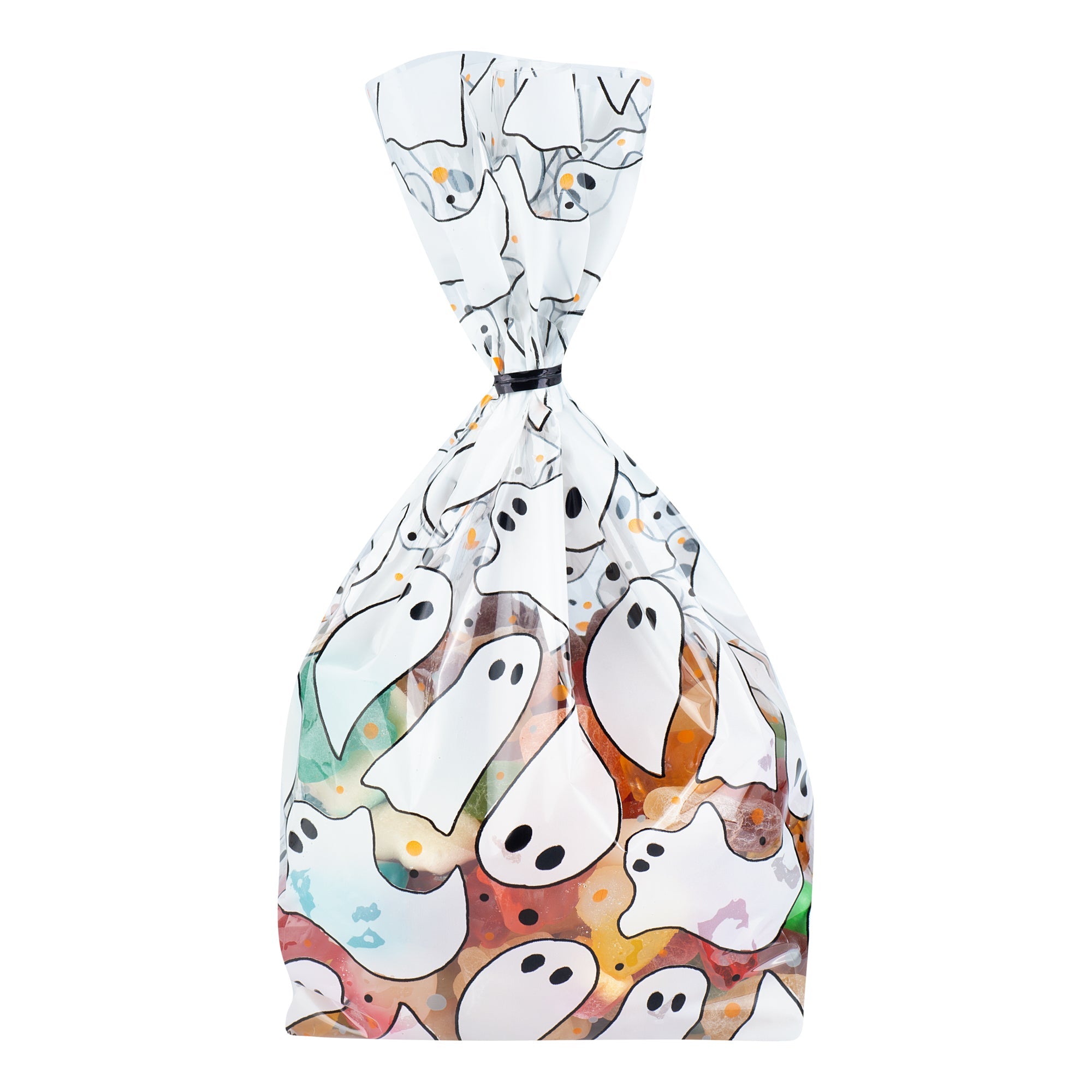 Bag Tek Plastic Candy Bag - Ghosts, Gusseted - 4" x 2" x 9 1/2" - 4000 count box