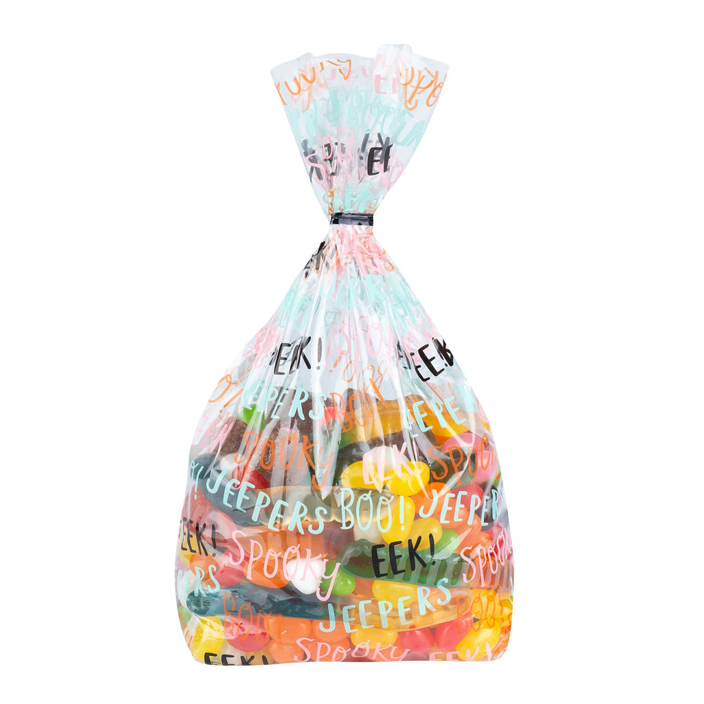 Bag Tek Plastic Candy Bag - Halloween Words, Gusseted - 4" x 2" x 9 1/2" - 4000 count box