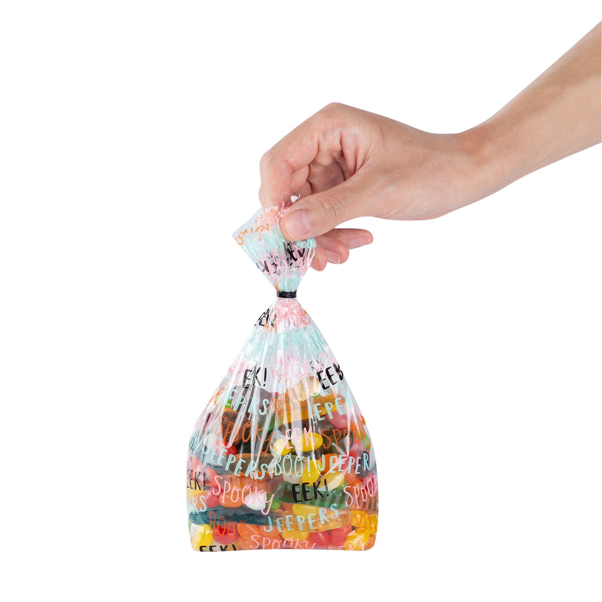 Bag Tek Plastic Candy Bag - Halloween Words, Gusseted - 4" x 2" x 9 1/2" - 4000 count box