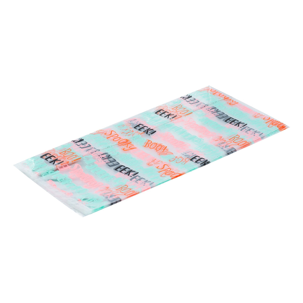 Bag Tek Plastic Candy Bag - Halloween Words, Gusseted - 4" x 2" x 9 1/2" - 4000 count box