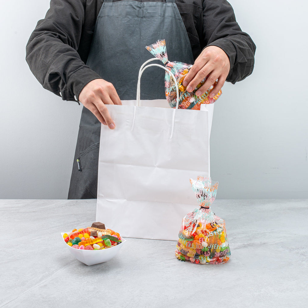 Bag Tek Plastic Candy Bag - Halloween Words, Gusseted - 4" x 2" x 9 1/2" - 4000 count box