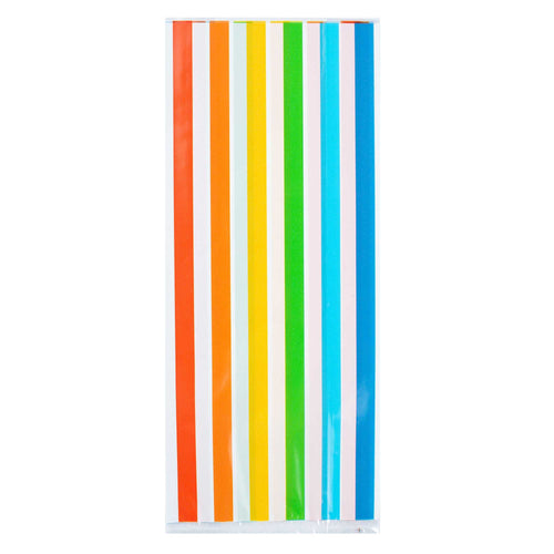 Bag Tek Plastic Candy Bag - Rainbow, Gusseted - 4" x 2" x 9 1/2" - 100 count box