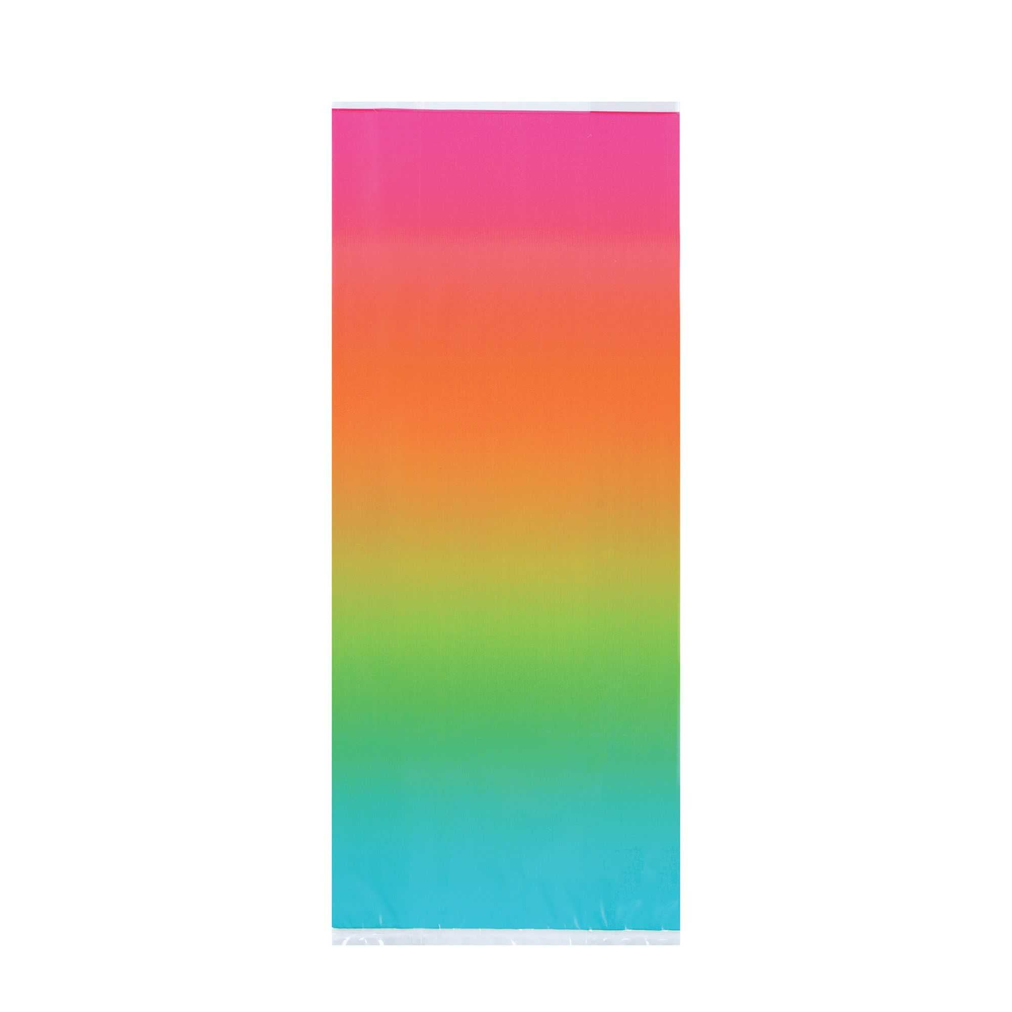 Bag Tek Plastic Candy Bag - Rainbow Ombre, Gusseted - 4" x 2" x 9 1/2" - 100 count box