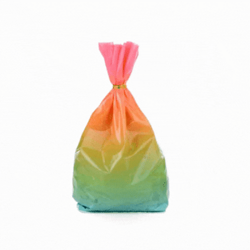 Bag Tek Plastic Candy Bag - Rainbow Ombre, Gusseted - 4" x 2" x 9 1/2" - 100 count box