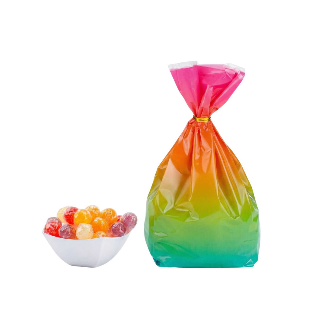 Bag Tek Plastic Candy Bag - Rainbow Ombre, Gusseted - 4" x 2" x 9 1/2" - 4000 count box
