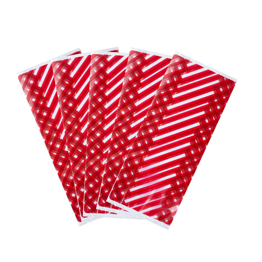 Bag Tek Plastic Candy Bag - Stripes, Gusseted - 4" x 2" x 9 1/2" - 100 count box