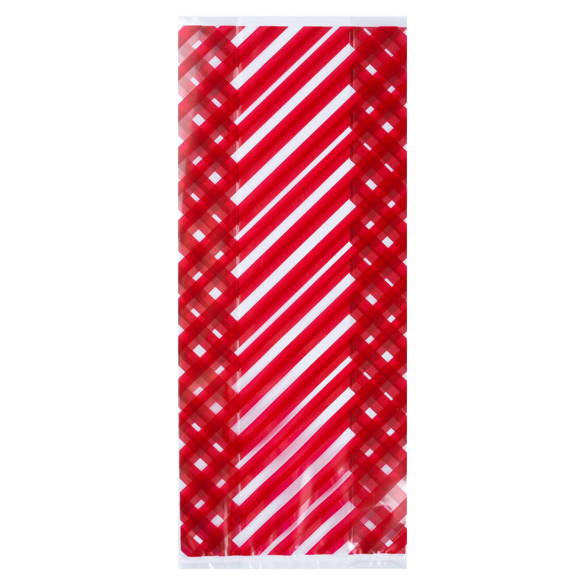 Bag Tek Plastic Candy Bag - Stripes, Gusseted - 4" x 2" x 9 1/2" - 100 count box