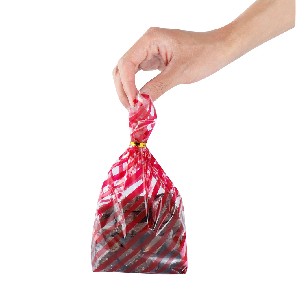 Bag Tek Plastic Candy Bag - Stripes, Gusseted - 4" x 2" x 9 1/2" - 4000 count box