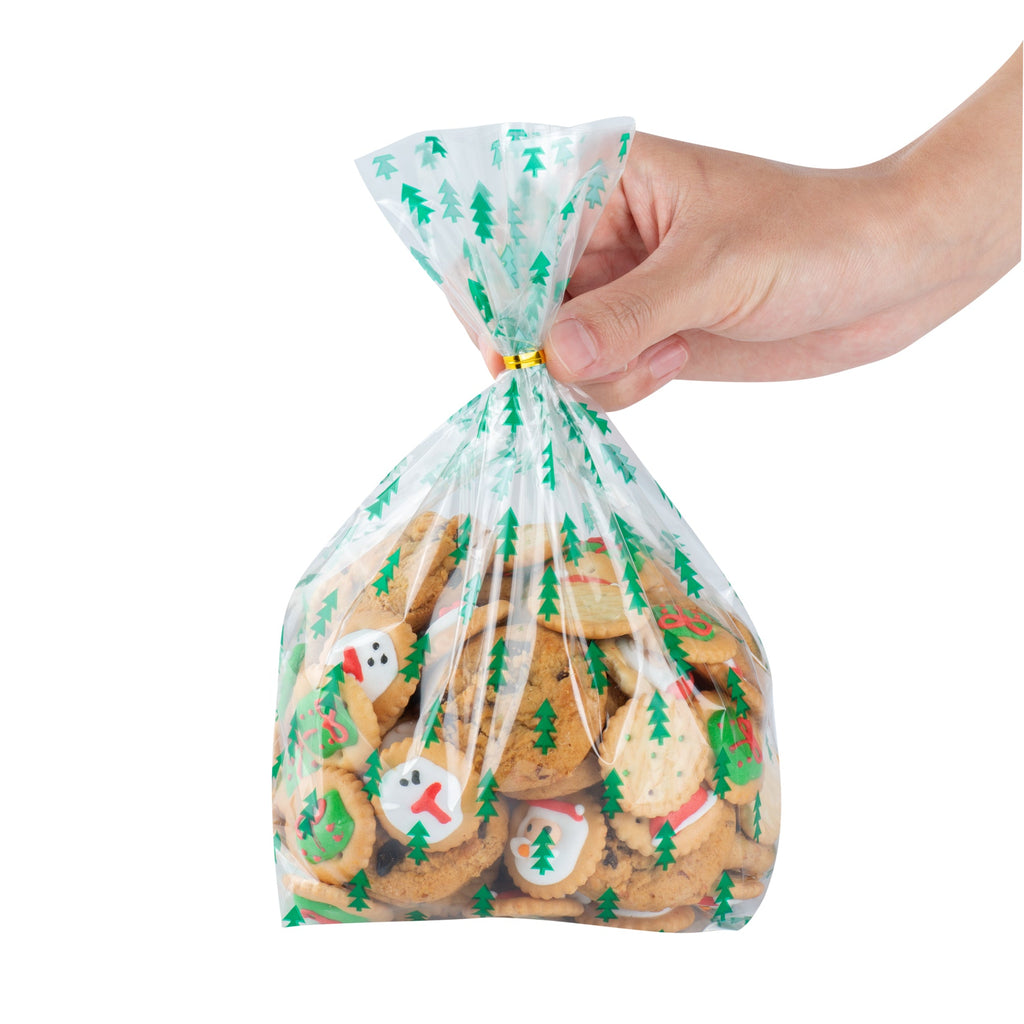 Bag Tek Plastic Candy Bag - Christmas Trees, Gusseted - 5" x 3" x 11" - 4000 count box