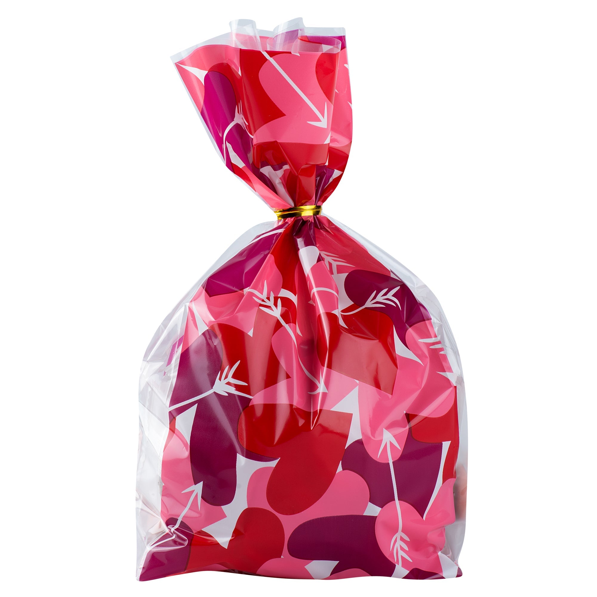 Bag Tek Plastic Candy Bag - Large Hearts, Gusseted - 5" x 3" x 11" - 100 count box