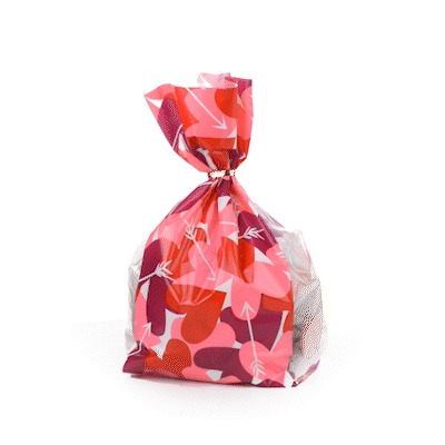 Bag Tek Plastic Candy Bag - Large Hearts, Gusseted - 5" x 3" x 11" - 4000 count box