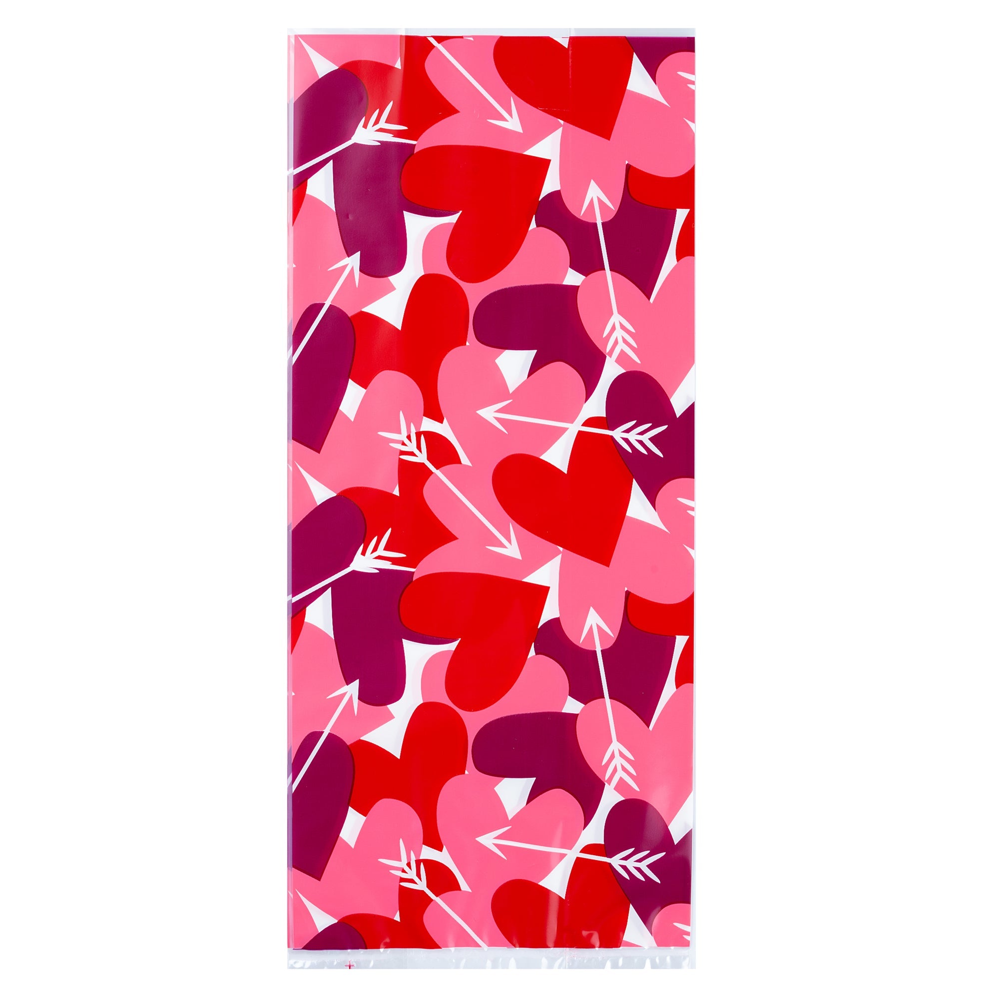 Bag Tek Plastic Candy Bag - Large Hearts, Gusseted - 5" x 3" x 11" - 4000 count box