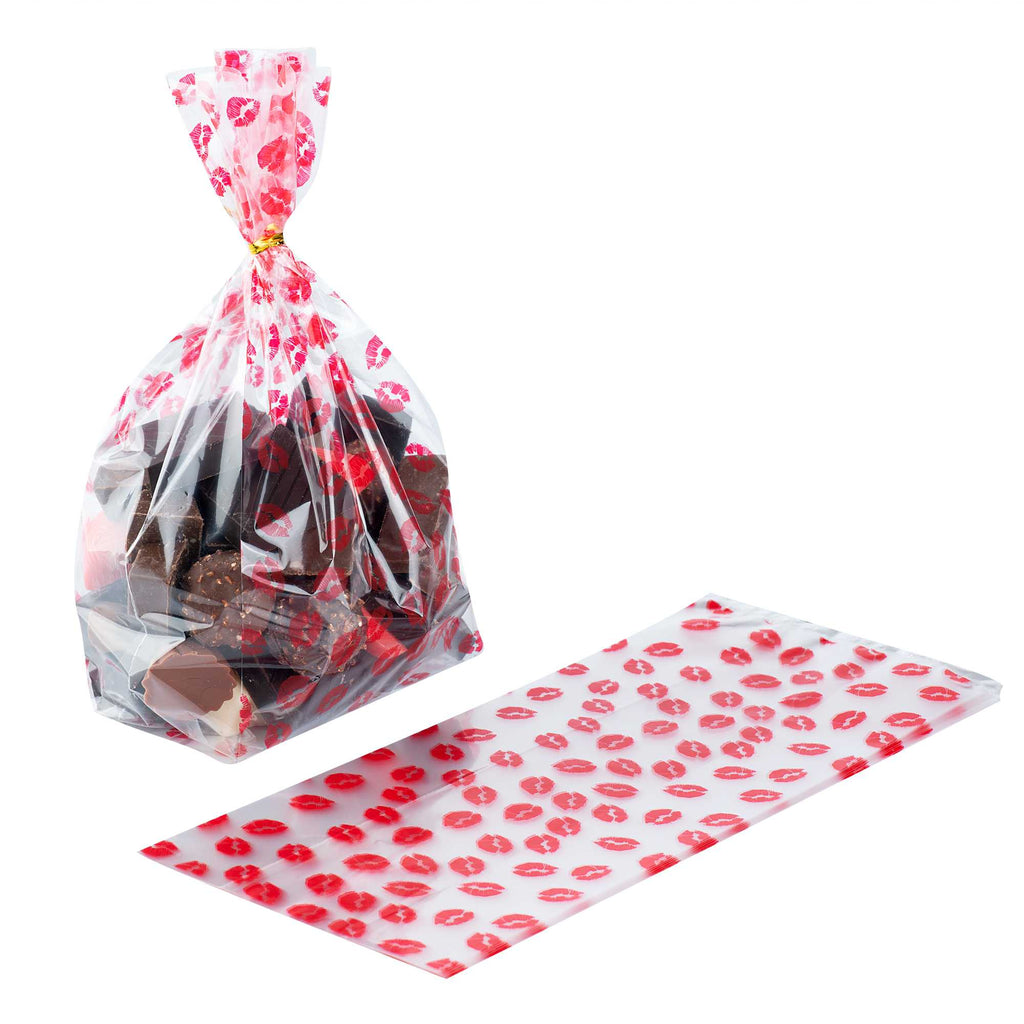 Bag Tek Plastic Candy Bag - Sexy Lips, Gusseted - 5" x 3" x 11" - 100 count box