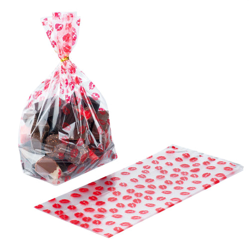 Bag Tek Plastic Candy Bag - Sexy Lips, Gusseted - 5" x 3" x 11" - 100 count box