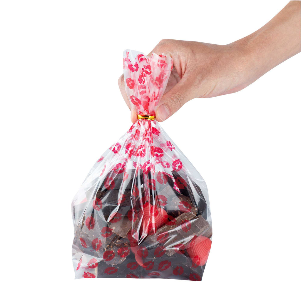 Bag Tek Plastic Candy Bag - Sexy Lips, Gusseted - 5" x 3" x 11" - 100 count box