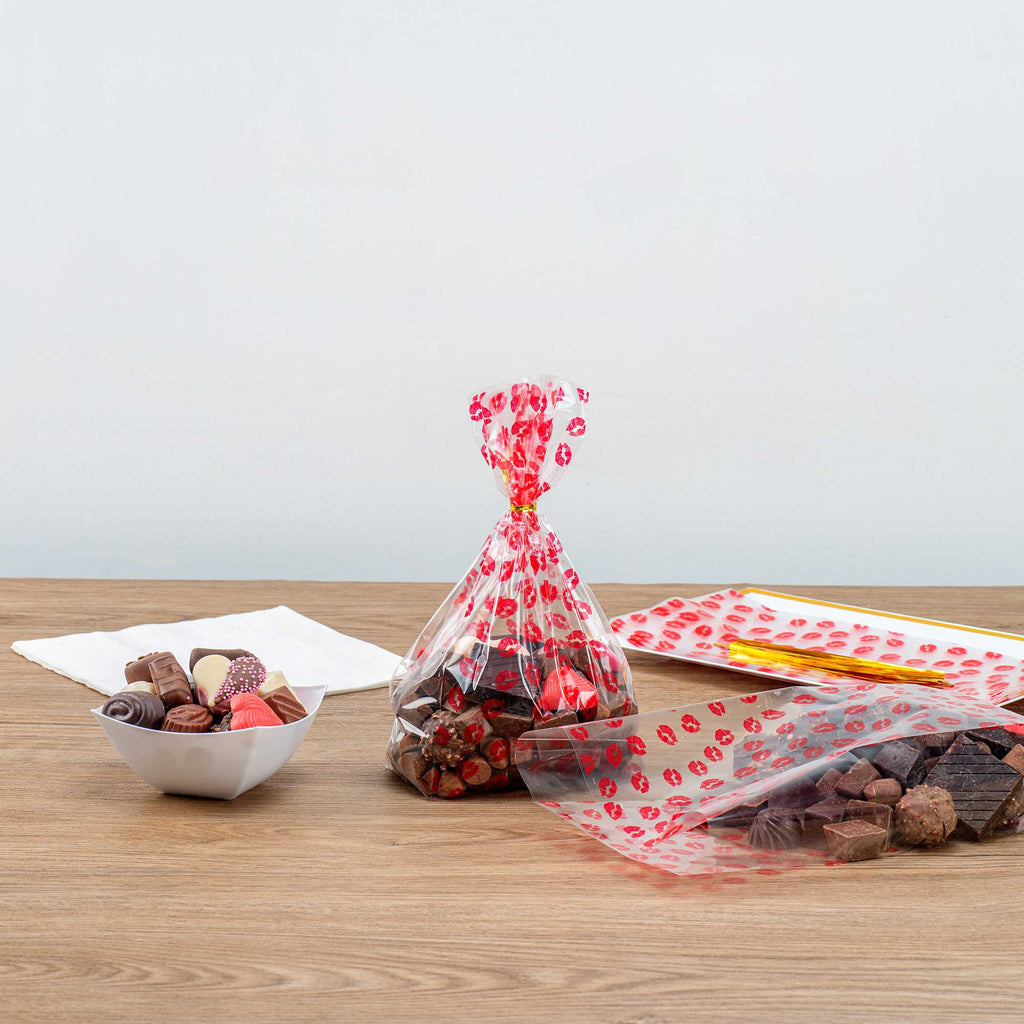 Bag Tek Plastic Candy Bag - Sexy Lips, Gusseted - 5" x 3" x 11" - 100 count box