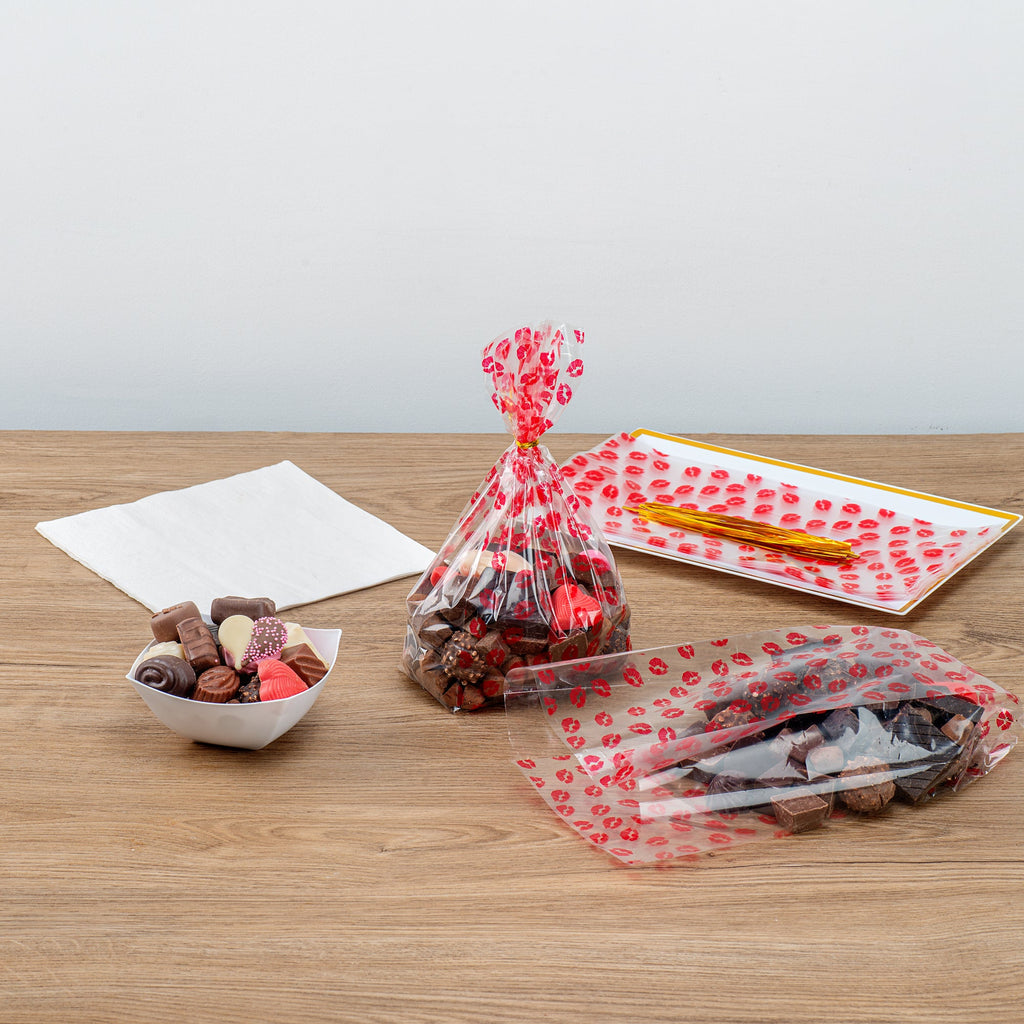 Bag Tek Plastic Candy Bag - Sexy Lips, Gusseted - 5" x 3" x 11" - 4000 count box