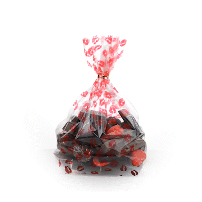 Bag Tek Plastic Candy Bag - Sexy Lips, Gusseted - 5" x 3" x 11" - 4000 count box