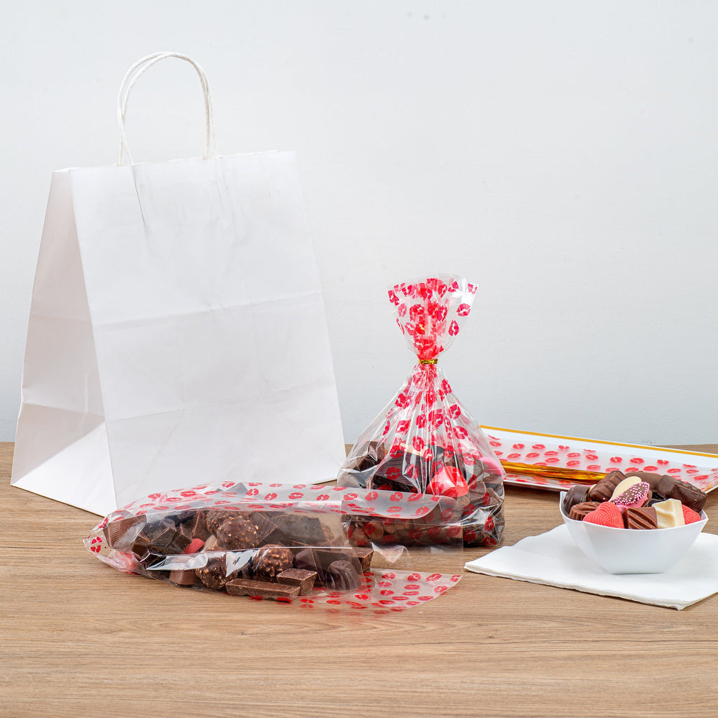 Bag Tek Plastic Candy Bag - Sexy Lips, Gusseted - 5" x 3" x 11" - 4000 count box