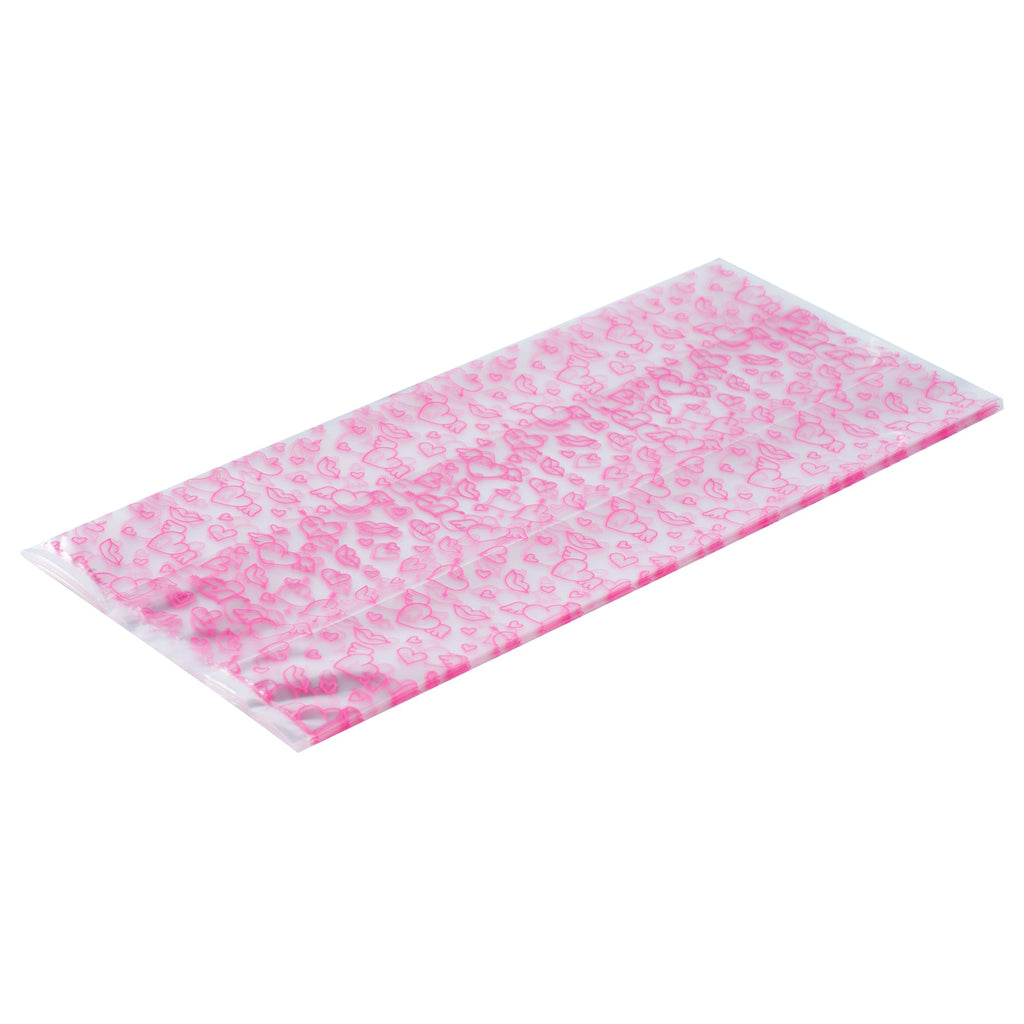 Bag Tek Plastic Candy Bag - Winged Hearts, Gusseted - 5" x 3" x 11" - 100 count box