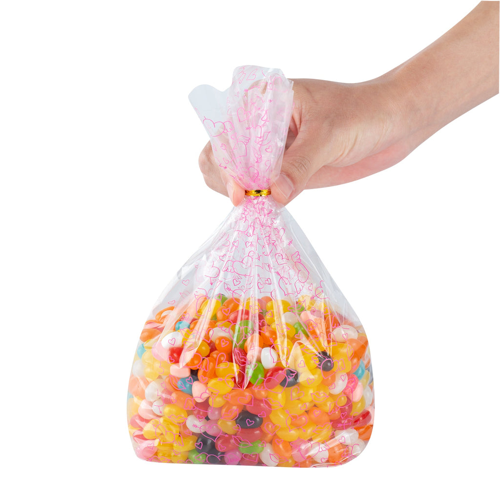 Bag Tek Plastic Candy Bag - Winged Hearts, Gusseted - 5" x 3" x 11" - 4000 count box