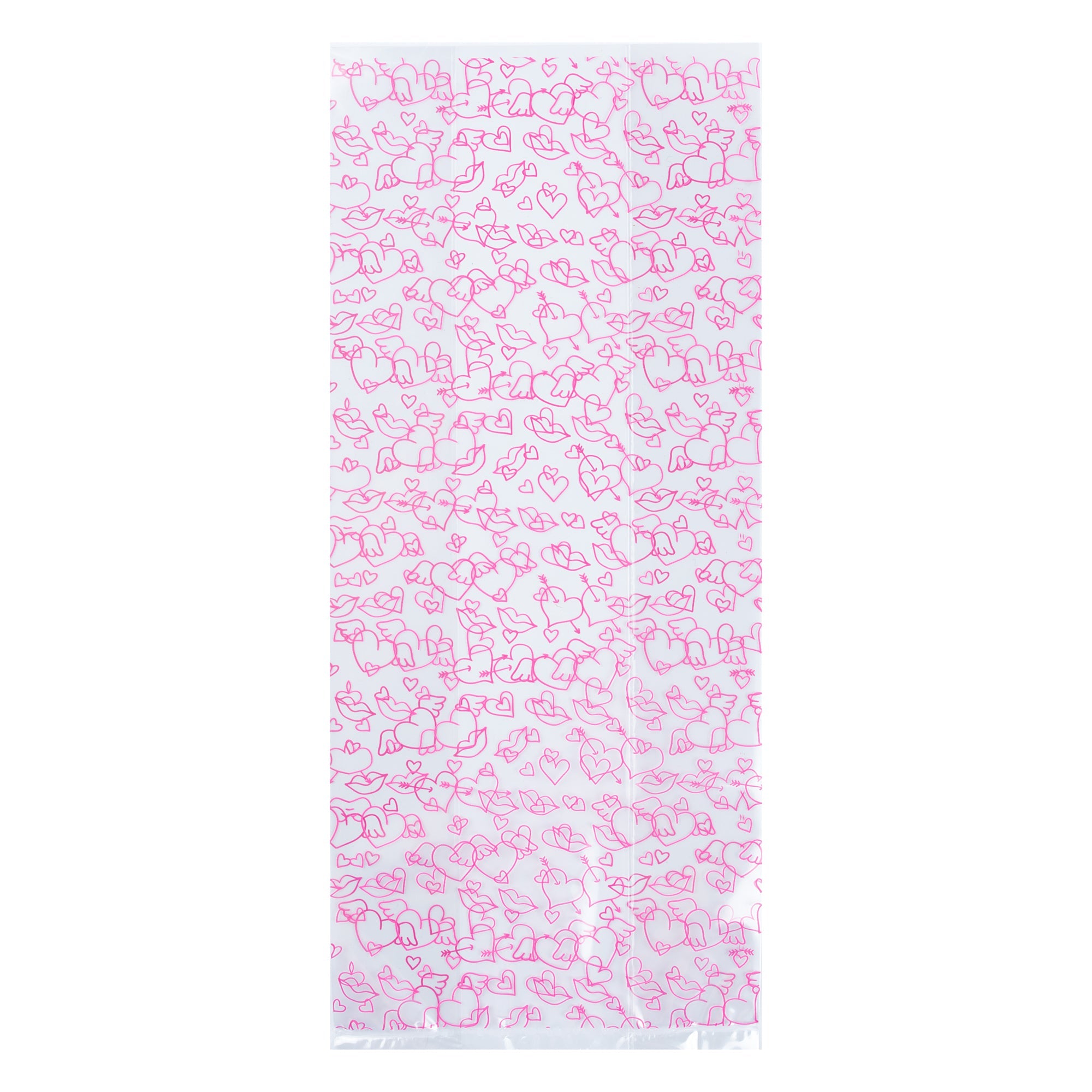 Bag Tek Plastic Candy Bag - Winged Hearts, Gusseted - 5" x 3" x 11" - 4000 count box