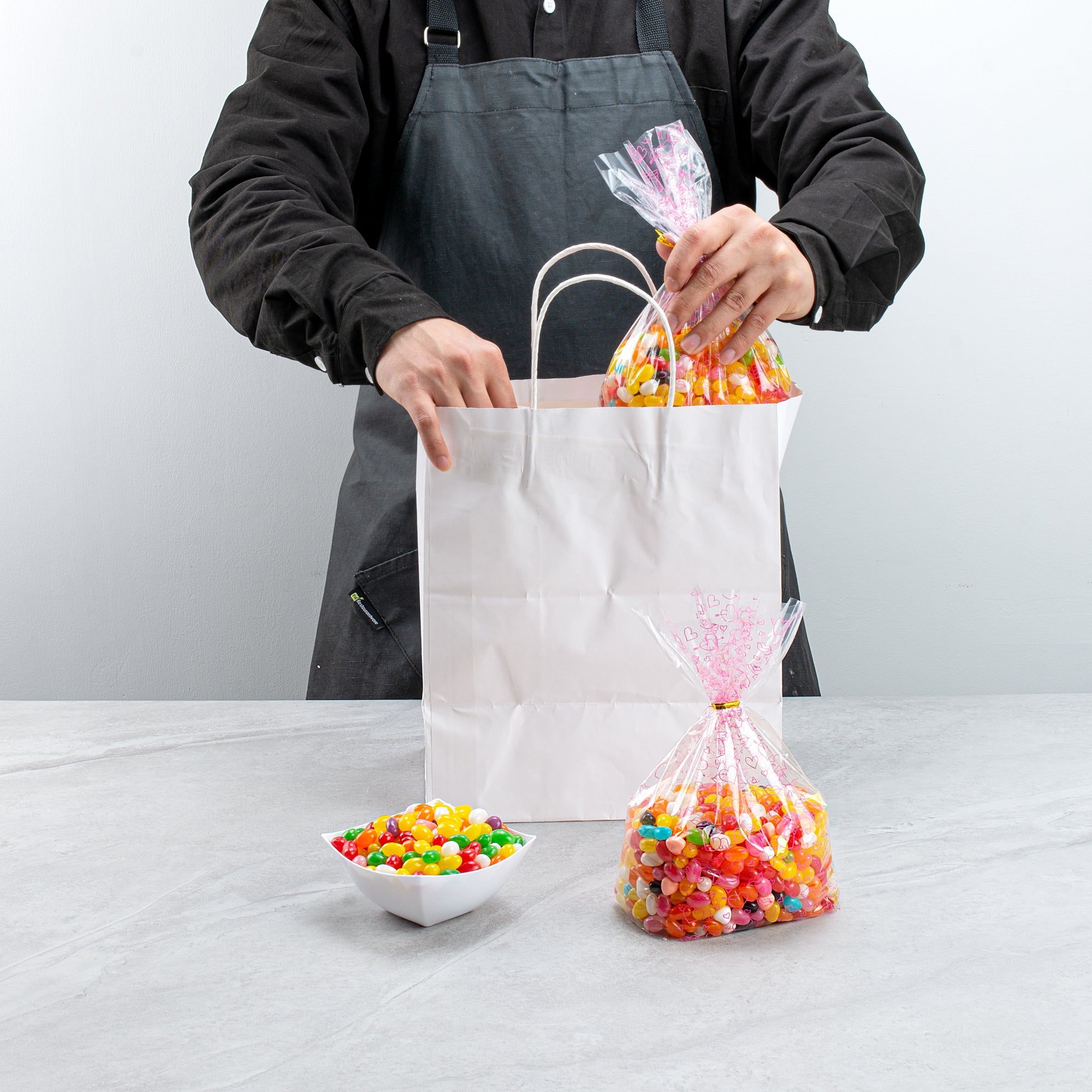 Bag Tek Plastic Candy Bag - Winged Hearts, Gusseted - 5" x 3" x 11" - 4000 count box