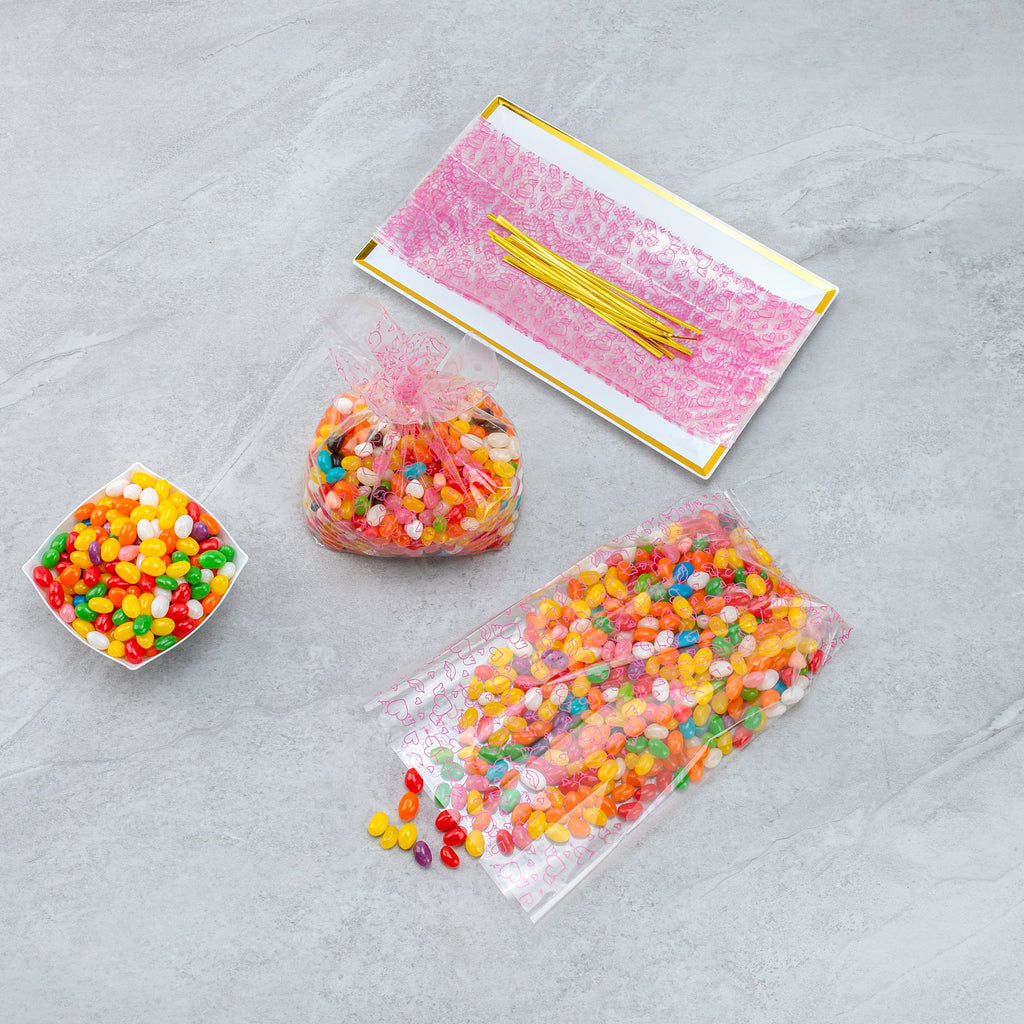Bag Tek Plastic Candy Bag - Winged Hearts, Gusseted - 5" x 3" x 11" - 4000 count box