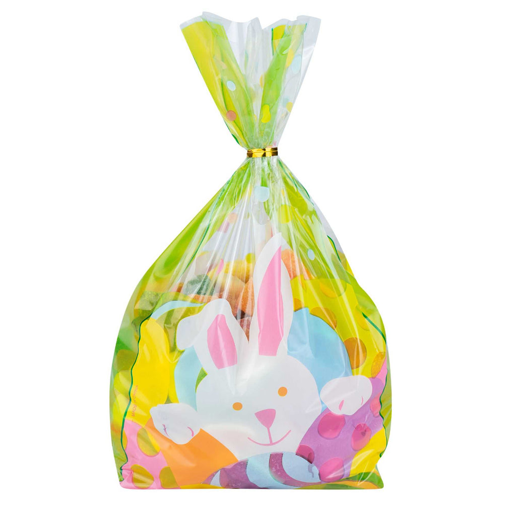 Bag Tek Plastic Candy Bag - Easter Bunny, Gusseted - 5" x 3" x 11" - 100 count box
