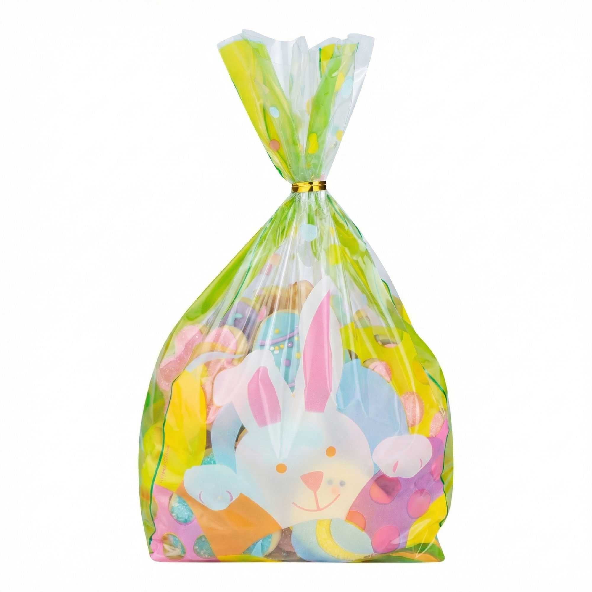 Bag Tek Plastic Candy Bag - Easter Bunny, Gusseted - 5" x 3" x 11" - 100 count box