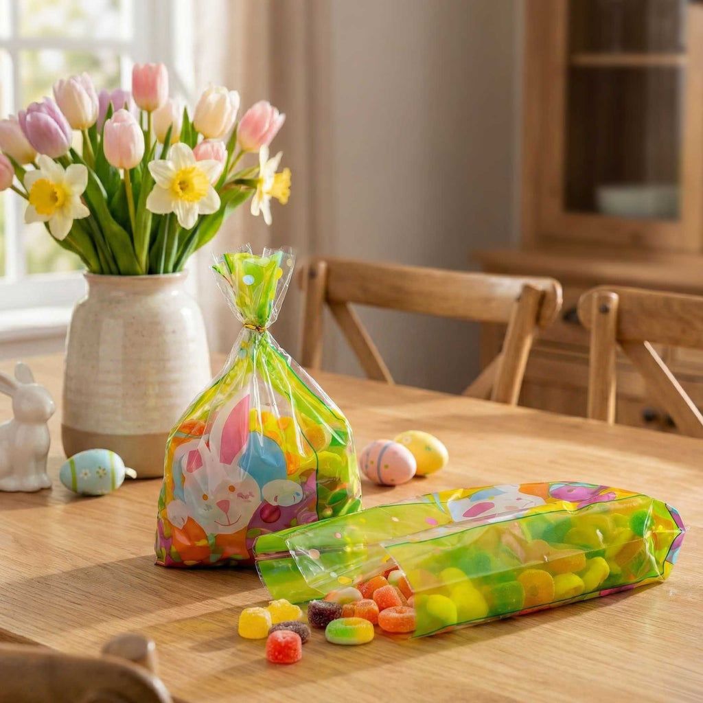Bag Tek Plastic Candy Bag - Easter Bunny, Gusseted - 5" x 3" x 11" - 4000 count box