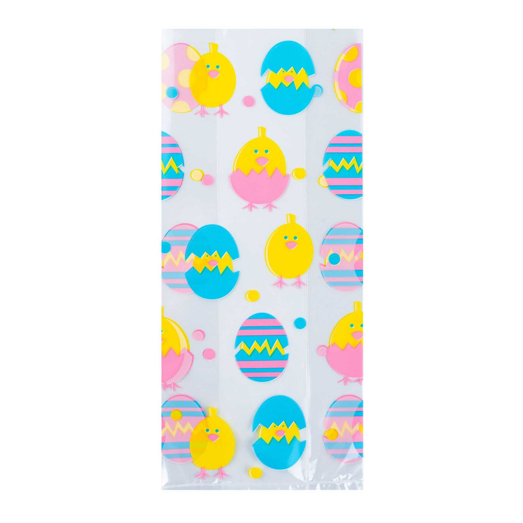 Bag Tek Plastic Candy Bag - Easter Chicks, Gusseted - 5" x 3" x 11" - 100 count box