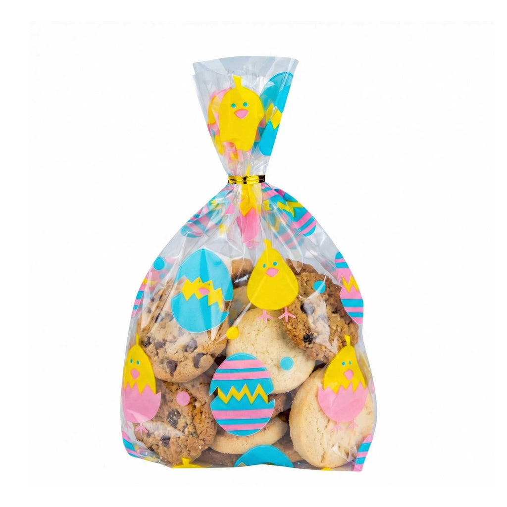 Bag Tek Plastic Candy Bag - Easter Chicks, Gusseted - 5" x 3" x 11" - 100 count box