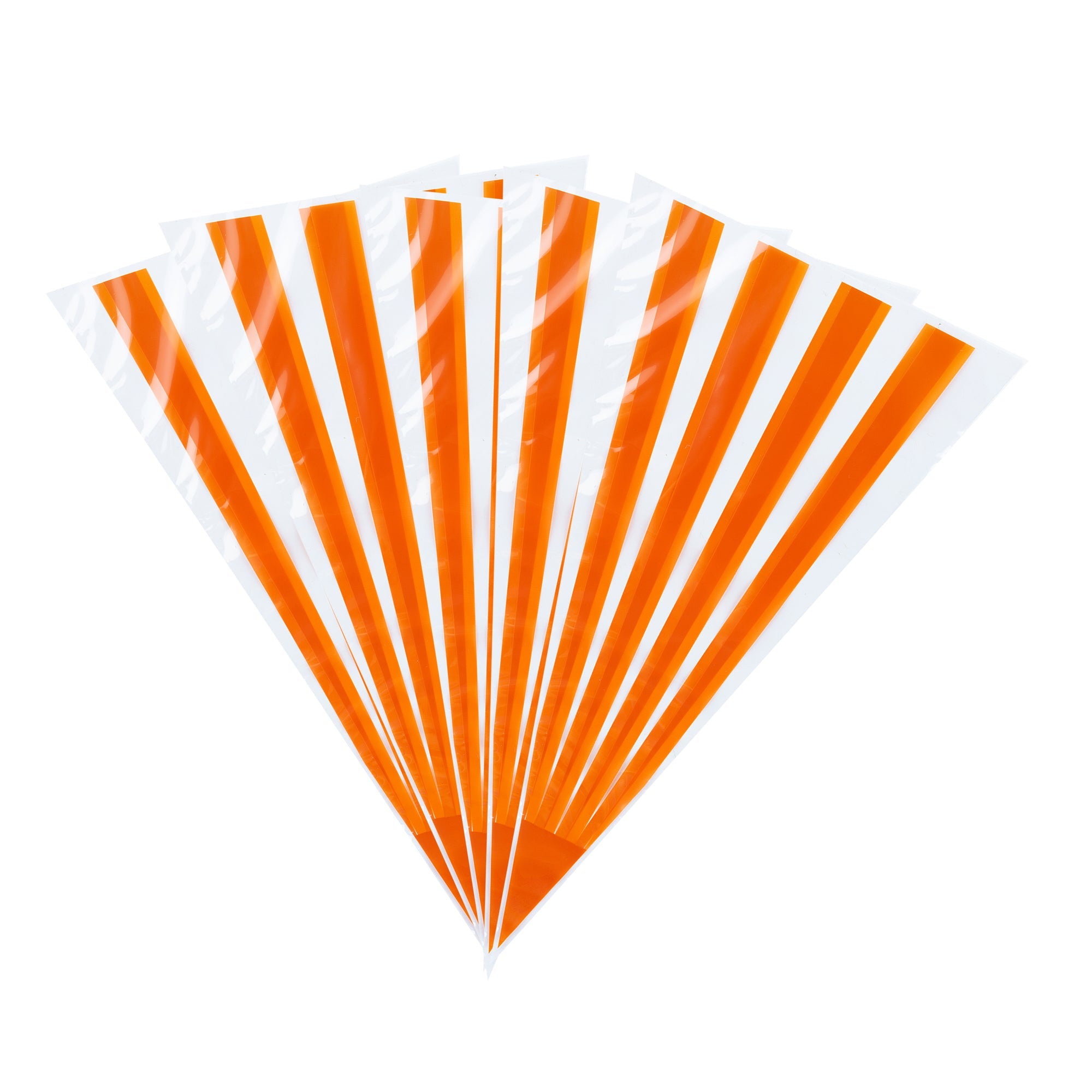 Bag Tek Plastic Cone Bag - Orange Stripes - 6" x 11" - 100 count box