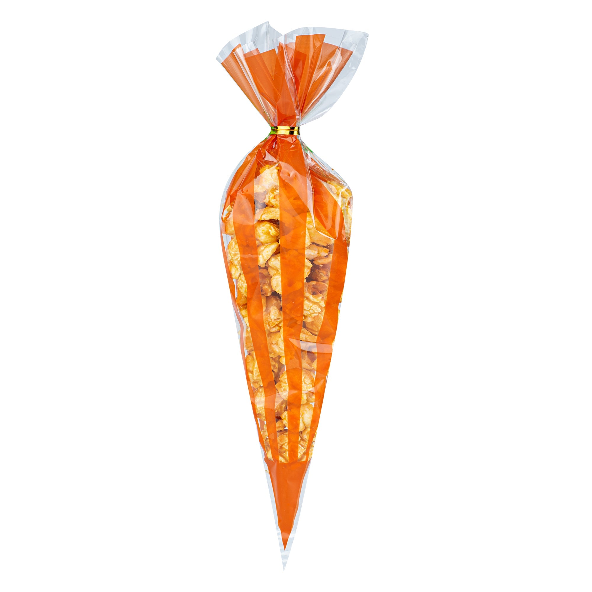 Bag Tek Plastic Cone Bag - Orange Stripes - 6" x 11" - 100 count box