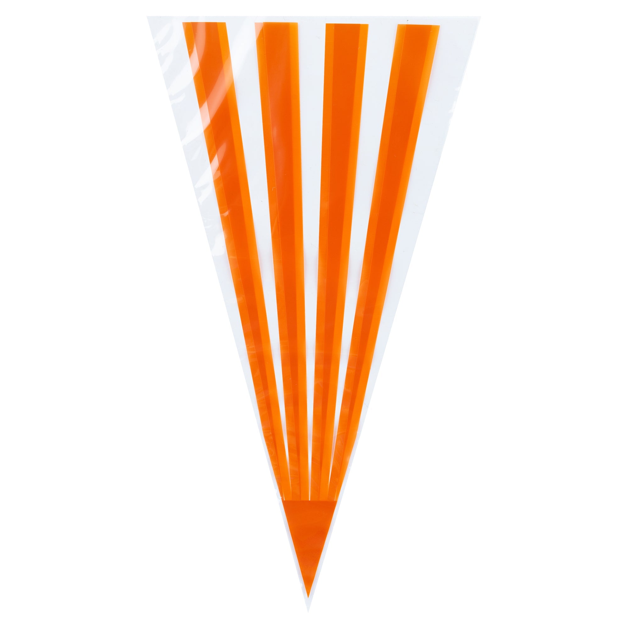 Bag Tek Plastic Cone Bag - Orange Stripes - 6" x 11" - 100 count box