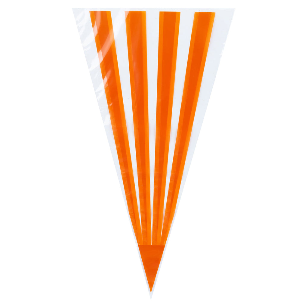 Bag Tek Plastic Cone Bag - Orange Stripes - 6" x 11" - 8000 count box