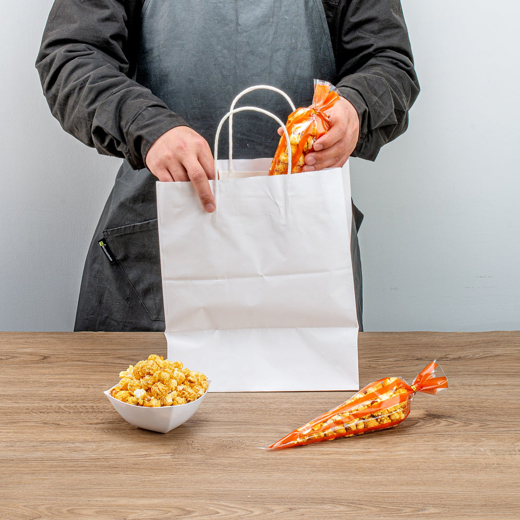 Bag Tek Plastic Cone Bag - Orange Stripes - 6" x 11" - 8000 count box