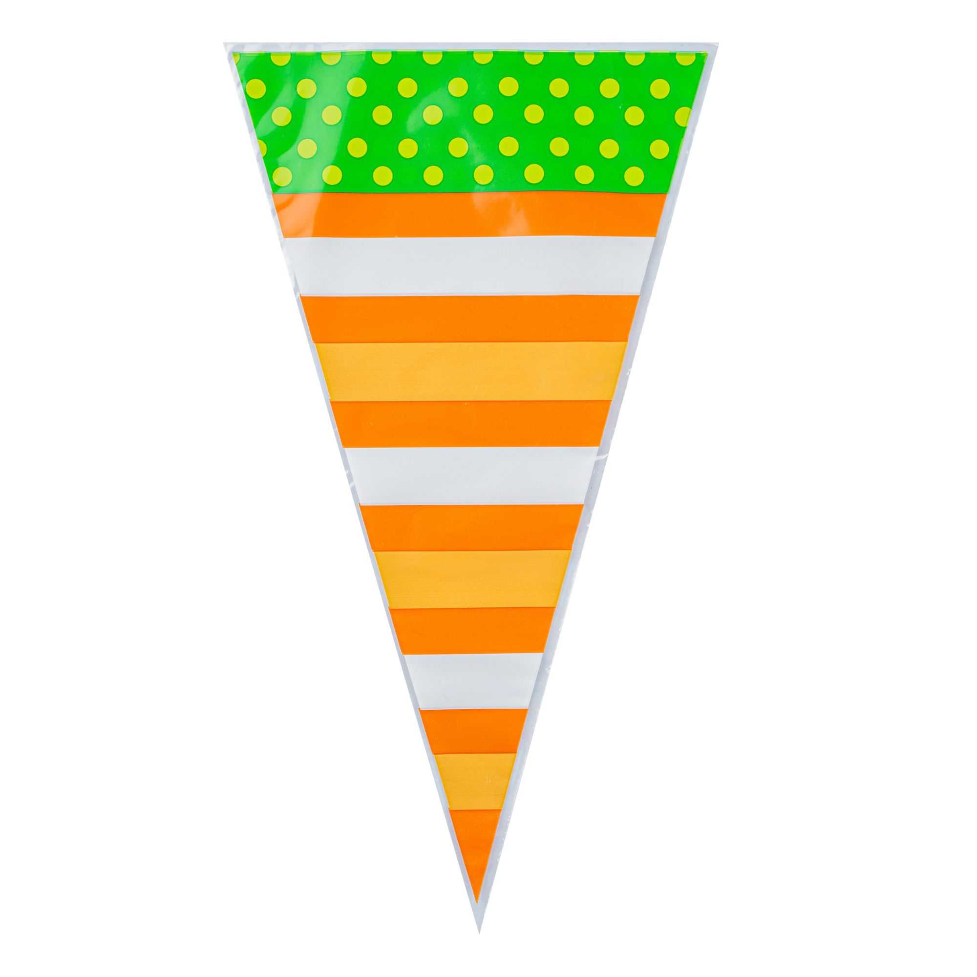 Bag Tek Plastic Cone Bag - Stripes, Polka Dots - 6" x 11" - 100 count box