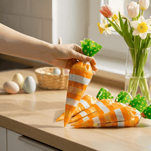 Bag Tek Plastic Cone Bag - Stripes, Polka Dots - 6" x 11" - 8000 count box