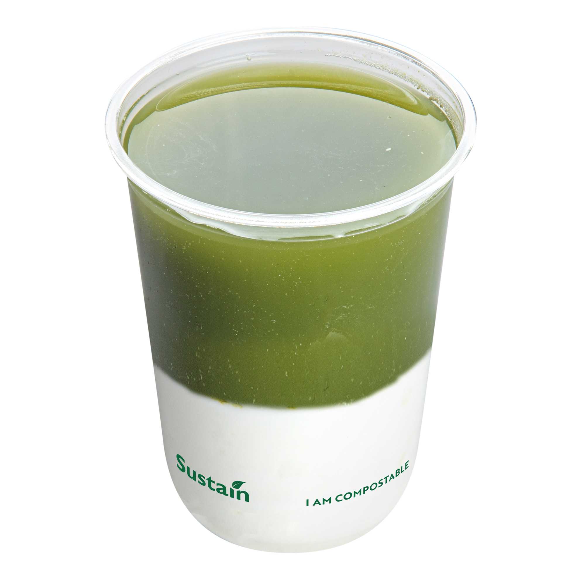 Sustain 16 oz U-Shape Clear PLA Plastic Drinking Cup - Compostable, Rounded Bottom - 3 1/2" x 3 1/2" x 4 3/4" - 100 count box