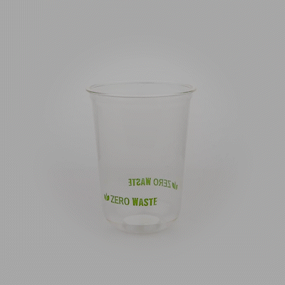 Sustain 16 oz U-Shape Clear PLA Plastic Drinking Cup - Compostable, Rounded Bottom - 3 1/2" x 3 1/2" x 4 3/4" - 1000 count box