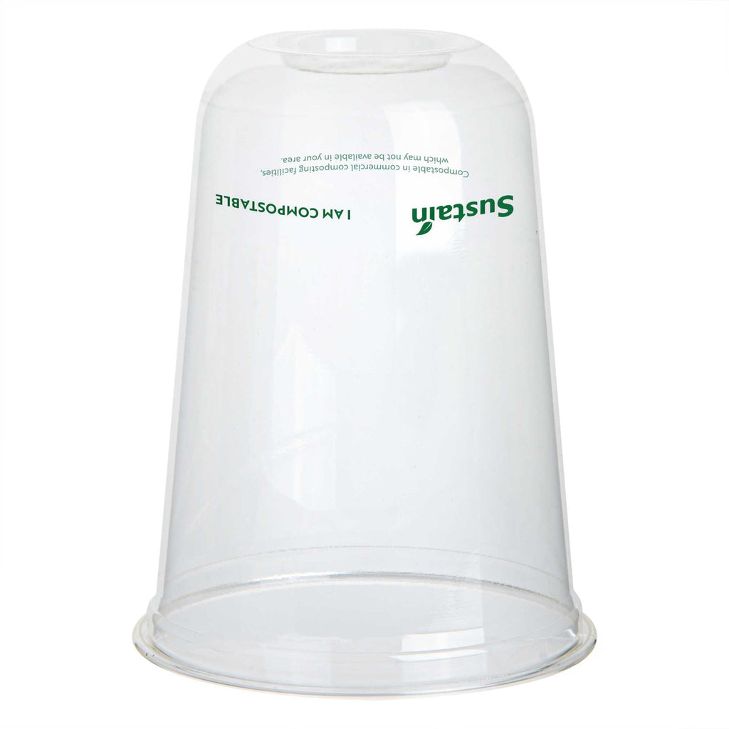 Sustain 16 oz U-Shape Clear PLA Plastic Drinking Cup - Compostable, Rounded Bottom - 3 1/2" x 3 1/2" x 4 3/4" - 1000 count box