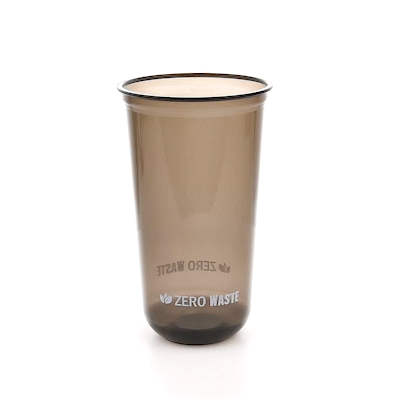 Sustain 24 oz U-Shape Black PLA Plastic Drinking Cup - Compostable, Rounded Bottom - 3 1/2" x 3 1/2" x 6" - 100 count box