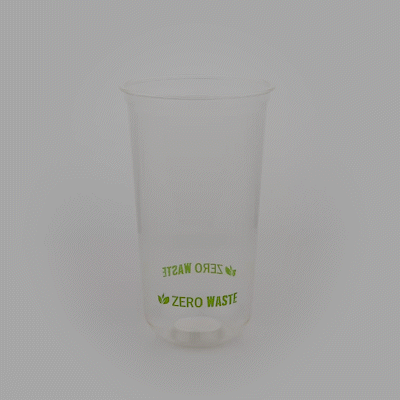 Sustain 24 oz U-Shape Clear PLA Plastic Drinking Cup - Compostable, Rounded Bottom - 3 1/2" x 3 1/2" x 6" - 100 count box
