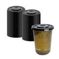 Sustain Round Black PLA Plastic Flat Lid - Fits 12, 16, and 24 oz, Compostable - 3 1/2" x 3 1/2" x 1/4" - 100 count box
