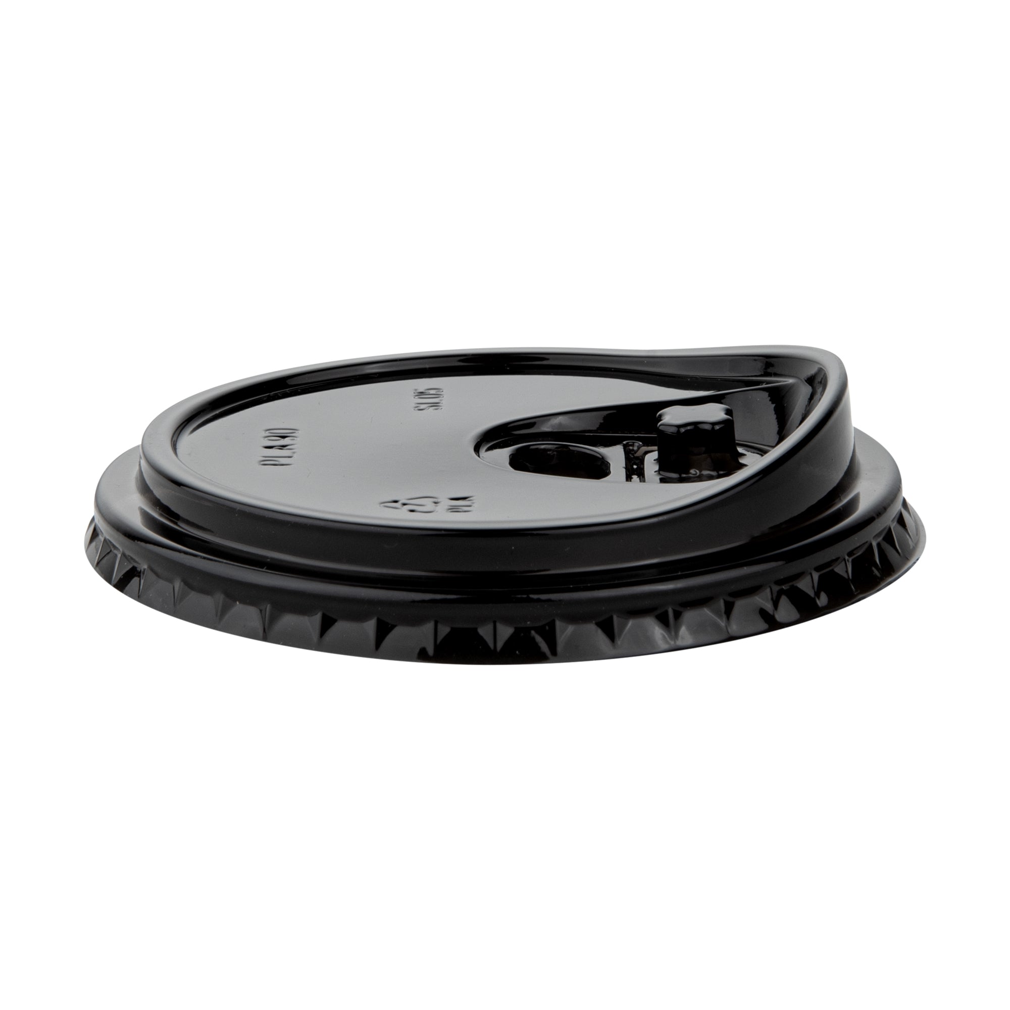 Sustain Round Black PLA Plastic Straw or Sippy Cup Lid - Fits 12, 16, and 24 oz, Compostable - 3 1/2" x 3 1/2" x 3/4" - 1000 count box