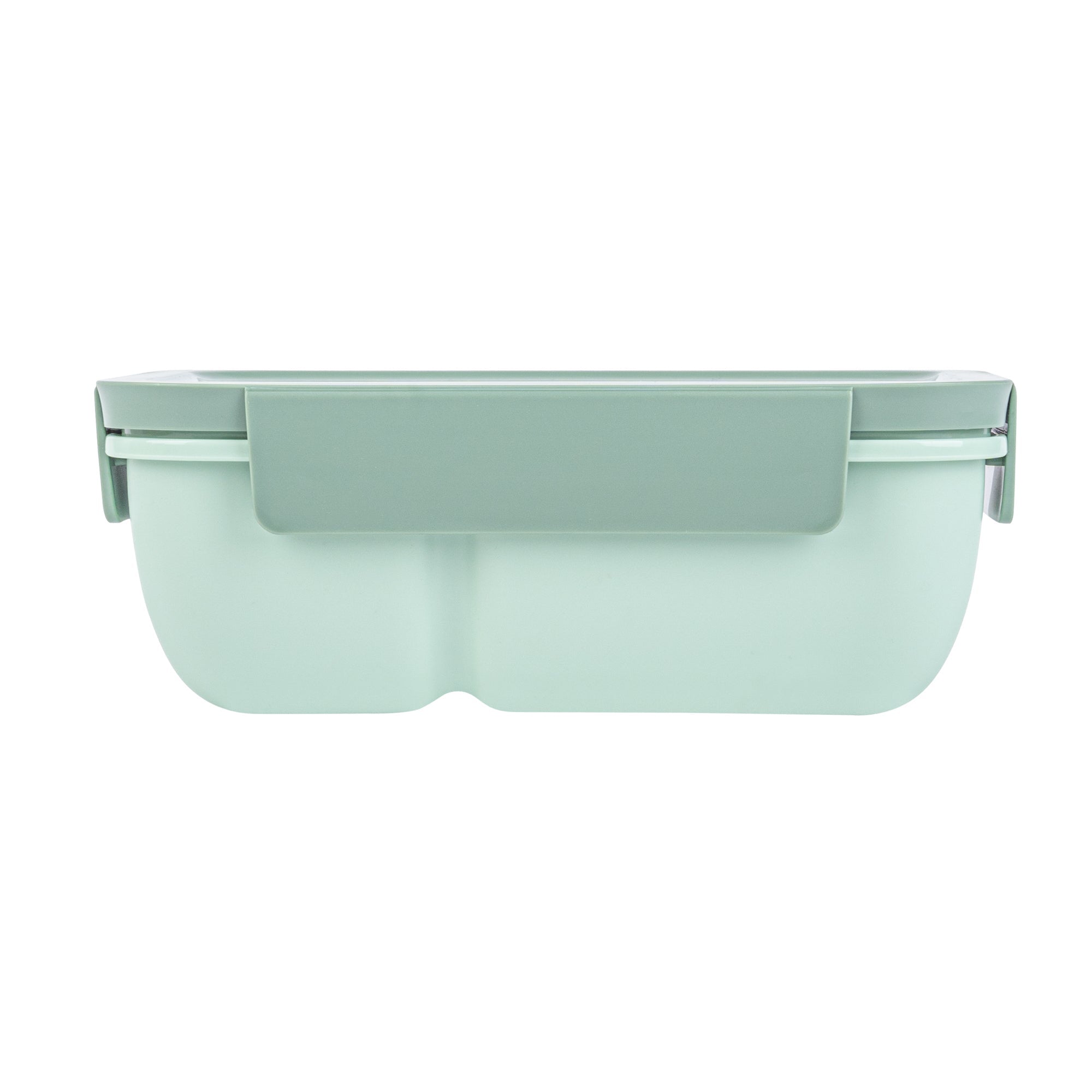 Bento Tek 29 oz Green Lunch Box - BPA-Free, Microwave-Safe, with Fork and Spoon - 7 3/4" x 4 3/4" x 2 3/4" - 10 count box