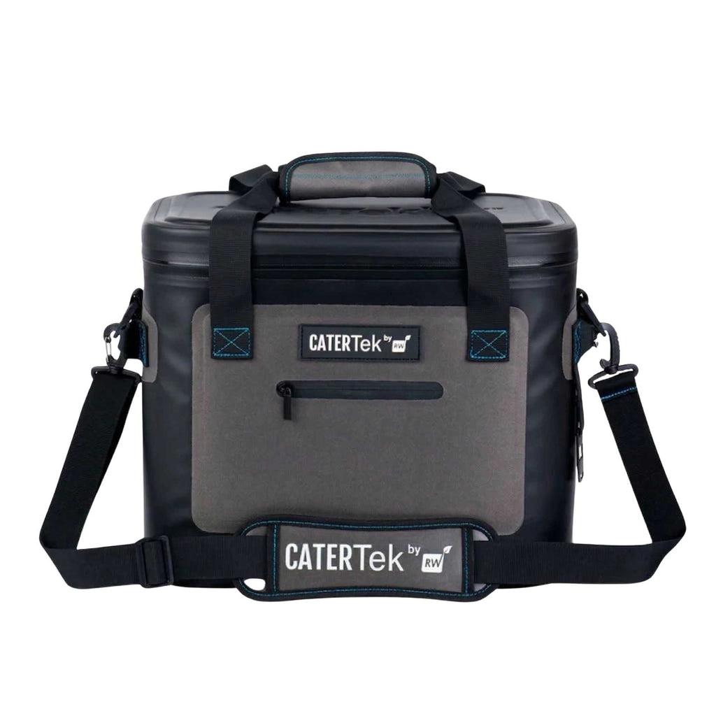Cater Tek Black and Gray Insulated Soft Cooler - Holds 30 Cans, with Bottle Opener - 18 1/2" x 10 3/4" x 12 3/4" - 1 count box